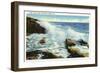 Boothbay Harbor, Maine - View of the Surf at Ocean Point-Lantern Press-Framed Art Print
