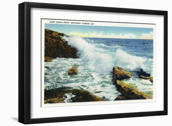 Boothbay Harbor, Maine - View of the Surf at Ocean Point-Lantern Press-Framed Art Print