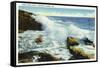Boothbay Harbor, Maine - View of the Surf at Ocean Point-Lantern Press-Framed Stretched Canvas
