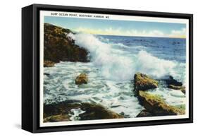 Boothbay Harbor, Maine - View of the Surf at Ocean Point-Lantern Press-Framed Stretched Canvas