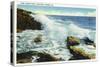 Boothbay Harbor, Maine - View of the Surf at Ocean Point-Lantern Press-Stretched Canvas