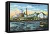 Boothbay Harbor, ME - View of a Fish Hatchery, Lobster Rearing Station-Lantern Press-Framed Stretched Canvas