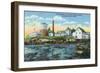 Boothbay Harbor, ME - View of a Fish Hatchery, Lobster Rearing Station-Lantern Press-Framed Art Print