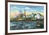 Boothbay Harbor, ME - View of a Fish Hatchery, Lobster Rearing Station-Lantern Press-Framed Premium Giclee Print