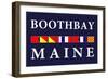 Boothbay, Maine - Nautical Flags-Lantern Press-Framed Art Print