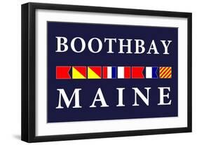 Boothbay, Maine - Nautical Flags-Lantern Press-Framed Art Print