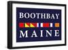 Boothbay, Maine - Nautical Flags-Lantern Press-Framed Art Print