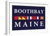 Boothbay, Maine - Nautical Flags-Lantern Press-Framed Art Print