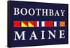 Boothbay, Maine - Nautical Flags-Lantern Press-Framed Stretched Canvas