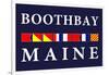 Boothbay, Maine - Nautical Flags-Lantern Press-Framed Art Print