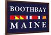 Boothbay, Maine - Nautical Flags-Lantern Press-Framed Art Print