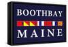 Boothbay, Maine - Nautical Flags-Lantern Press-Framed Stretched Canvas