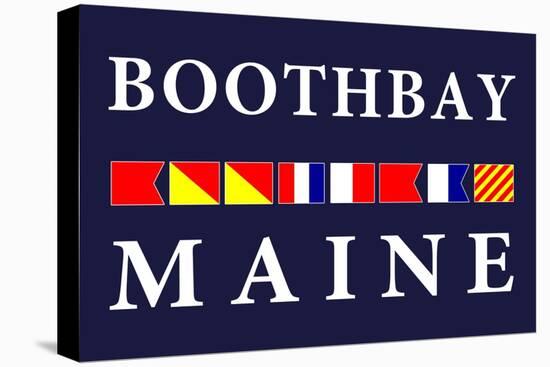 Boothbay, Maine - Nautical Flags-Lantern Press-Stretched Canvas