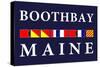 Boothbay, Maine - Nautical Flags-Lantern Press-Stretched Canvas