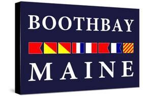 Boothbay, Maine - Nautical Flags-Lantern Press-Stretched Canvas
