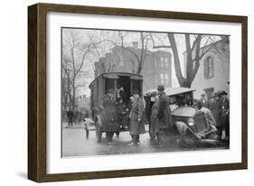 Bootleggers Carted Off to Prison after their Car Was Wrecked in a Police Chase-null-Framed Art Print