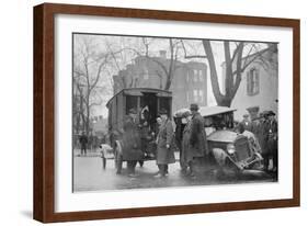 Bootleggers Carted Off to Prison after their Car Was Wrecked in a Police Chase-null-Framed Art Print