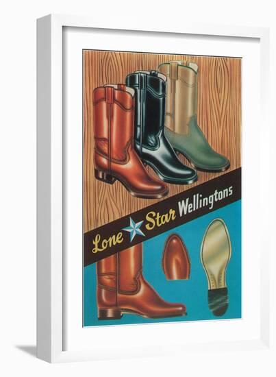 Boots, Lone Star Wellingtons-null-Framed Art Print