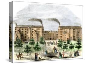 Boott Cotton Mills on the Merrimac River in Lowell, Massachusetts, c.1850-null-Stretched Canvas