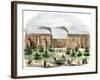 Boott Cotton Mills on the Merrimac River in Lowell, Massachusetts, c.1850-null-Framed Giclee Print