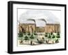 Boott Cotton Mills on the Merrimac River in Lowell, Massachusetts, c.1850-null-Framed Giclee Print