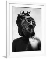 Bopende Tribesman of Western Congo Wearing Mask During Initiation of Boys Into Tribal Society-Eliot Elisofon-Framed Photographic Print