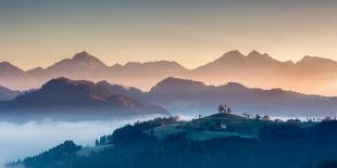 Sunrise on St.Tomas above Škofja Loka-Bor-Photographic Print