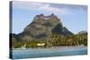 Bora Bora. Extinct Volcano and Peaks of Mount Otemanu and Mount Pahia-Alida Latham-Stretched Canvas