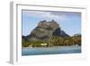 Bora Bora. Extinct Volcano and Peaks of Mount Otemanu and Mount Pahia-Alida Latham-Framed Photographic Print