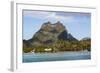 Bora Bora. Extinct Volcano and Peaks of Mount Otemanu and Mount Pahia-Alida Latham-Framed Photographic Print