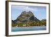 Bora Bora. Extinct Volcano and Peaks of Mount Otemanu and Mount Pahia-Alida Latham-Framed Photographic Print