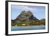 Bora Bora. Extinct Volcano and Peaks of Mount Otemanu and Mount Pahia-Alida Latham-Framed Photographic Print