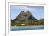 Bora Bora. Extinct Volcano and Peaks of Mount Otemanu and Mount Pahia-Alida Latham-Framed Photographic Print