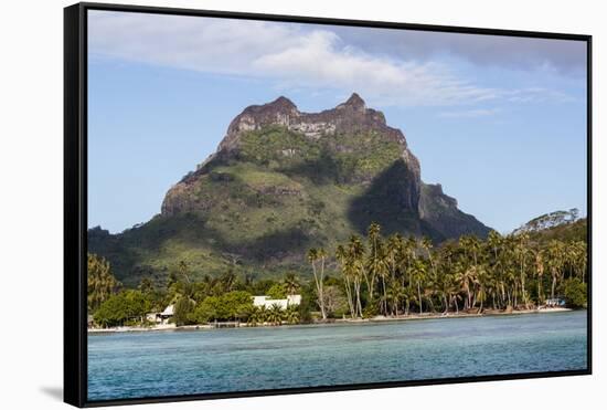 Bora Bora. Extinct Volcano and Peaks of Mount Otemanu and Mount Pahia-Alida Latham-Framed Stretched Canvas