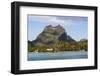 Bora Bora. Extinct Volcano and Peaks of Mount Otemanu and Mount Pahia-Alida Latham-Framed Photographic Print