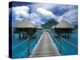 Bora Bora Nui Resort bungalows, Moto Toopua, French Polynesia-Walter Bibikow-Stretched Canvas