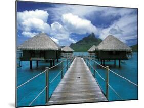 Bora Bora Nui Resort bungalows, Moto Toopua, French Polynesia-Walter Bibikow-Mounted Photographic Print