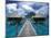 Bora Bora Nui Resort bungalows, Moto Toopua, French Polynesia-Walter Bibikow-Mounted Photographic Print