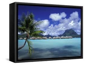 Bora Bora Nui Resort bungalows, Moto Toopua, French Polynesia-Walter Bibikow-Framed Stretched Canvas