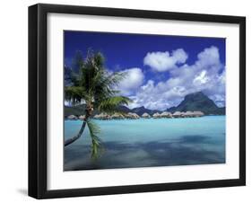 Bora Bora Nui Resort bungalows, Moto Toopua, French Polynesia-Walter Bibikow-Framed Photographic Print