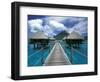 Bora Bora Nui Resort bungalows, Moto Toopua, French Polynesia-Walter Bibikow-Framed Photographic Print