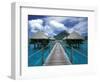 Bora Bora Nui Resort bungalows, Moto Toopua, French Polynesia-Walter Bibikow-Framed Photographic Print