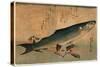 Bora Zu, Striped Mullet (Bora). [Between 1833 and 1836], 1 Print : Woodcut, Color ; 25 X 36.5-Utagawa Hiroshige-Stretched Canvas