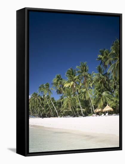 Boracay Beach, Palm Trees and Sand, Boracay Island, Philippines-Steve Vidler-Framed Stretched Canvas