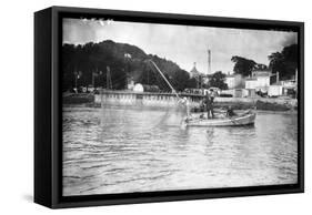 Bordeaux Net Fishing-null-Framed Stretched Canvas