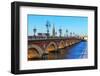 Bordeaux River Bridge with St Michel Cathedral-MartinM303-Framed Photographic Print