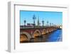 Bordeaux River Bridge with St Michel Cathedral-MartinM303-Framed Photographic Print