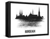 Bordeaux Skyline Brush Stroke - Black II-NaxArt-Framed Stretched Canvas