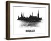 Bordeaux Skyline Brush Stroke - Black II-NaxArt-Framed Art Print