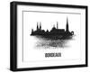 Bordeaux Skyline Brush Stroke - Black II-NaxArt-Framed Art Print